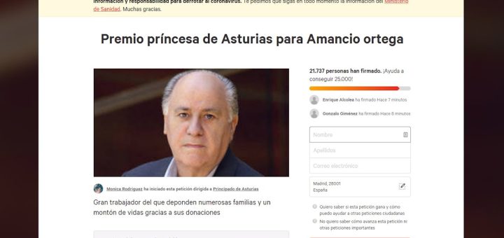 premios y reconocimientos de Amancio Ortega