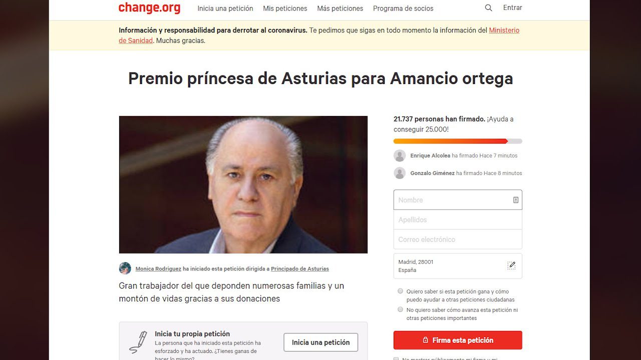 premios y reconocimientos de Amancio Ortega