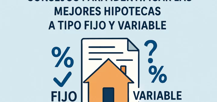Consejos para identificar las mejores hipotecas a tipo fijo y variable