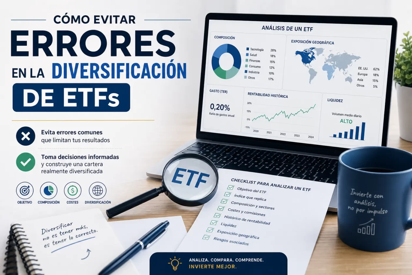 cómo evitar errores en la diversificación de ETFs Cómo analizar un ETF antes de invertir